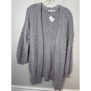 HYFE HYFE HYFE Grey Knit Soft Open Cardigan Women’s Sz L NWT